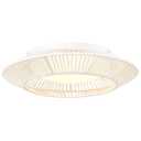 Rattan Light Fixtures Ceiling Mount, HWH 16W LED Boho Flush Mount Ceiling Light, White Woven Twine Ceiling Light Wicker Light Fixture for Bedroom Schoolhouse, 5HYS79F-LED WH