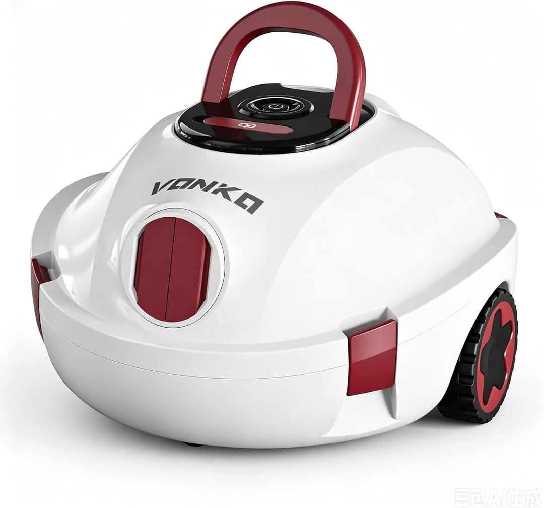 VONKO P10 Pool Vacuum for Above Ground Pool, Cordless Robotic Pool Cleaner and Above Ground Pool Vacuum, Automatic Pool Vacuum with 100-Min Runtime, Self-Parking,White