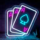 Poker Neon Sign for Wall Decor Light Up Led Sign Casino Party Gift Led Decorative Night Signs Poker Room Decor Christmas Party Gifts for Birthday Cool Man Cave Bar Game Room Bedroom
