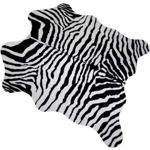 MustMat Faux Zebra Print Area Rug 4.5x5.2 Feet Cute Soft Black and White Animal Print Carpet for Jungle/Safari Theme Child's Room