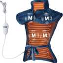 Massaging Heating Pad for Neck and Shoulders and Back, 24" x 35" Large Electric Heating Pad for Back Pain Relief with 3 Heat Levels, 4 Massage Settings, 2H Auto Shut-Off, 4 Massage Motors, Blue