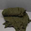 Solid Soft Cozy Cable Knitted Blanket Throw, Lightweight Decorative Textured Green Throw Blanket with Fringes for Couch Chairs Bed Sofa,Olive Green, 50"x 60"