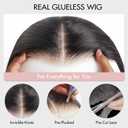 ZHENGON Bob Glueless Wigs Human Hair Pre Plucked Pre Cut 6x4 HD Transparent Lace Front Wigs Human Hair 150% Density Wear and Go Short Straight Wigs for Black Women No Glue Lace Closure Wigs 12 Inch