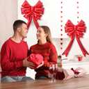 2 x 34 Inch Large Bows Balloons for Valentine's Day, Red Coquette Birthday Decorations 4Pack Red Foil Balloon for Gender Reveal, Baby Shower,Wedding BridalTheme Party