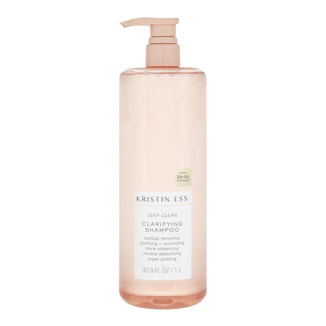 Kristin Ess Clarifying Detox Shampoo for Oily Hair, Build Up + Hard Water  Anti Residue Purifying + Cleansing Shampoo with Pump  Volumizing Sulfate Free, Color Safe + Vegan  Curly Product 33.8oz