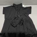 ECOWISH Womens Casual Midi Dresses Solid V Neck Short Sleeve Button Shirt Belted Dress with Pockets for Spring Summer 2025 (Medium)