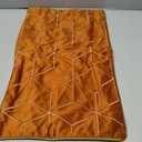 Aeckself 12 x 20 Inch Orange Gold Plaid Geometric Stripes Embroidery Velvet Cushion Case Luxury Modern Rectangle Decorative Throw Pillow Cover Pillowcase for Couch Living Room Bedroom Car