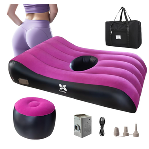 BBL Bed After Surgery for Sleeping with Hole  Brazilian Butt Lift PostOperation Inflatable Mattress, Thick Flocking and Builtin Electric Pump, Waterproof Medical Sleep Material with Carrying Bag