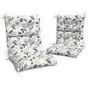 Melody Elephant Adirondack Chair Cushions Set of 2, Water Resistant Outdoor High Back Chair Cushions, Rocking Chair Cushions for Patio Home Garden, 22" W x 20" D, Breeze Leaves Beige