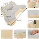 XWZO Laptop Lap Desk with Cushion, Ergonomic Wrist Rest Home Office Laptop Desk, Portable Memory Foam Arm Rest Gaming Pillow, Work or Sleep Pillow Stand for Bed, Eye Mask Included, Beige