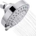 AISOSO Shower Head, 5 Modes High Pressure Shower Heads for Relaxed Shower Experience, 4.1 Inch Bathroom Fixed Showerhead Even at Low Water Pressure for Powerful Spray, Chrome (Bright Silver)