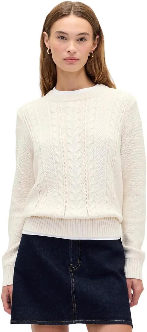 Gap Womens Cable Crewneck Sweater,small