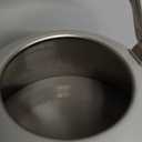 LONFFERY Tea Kettle for Stove Top, 2.5 Quart Whistling Tea Kettle, with Food Grade Stainless Steel and Wood Pattern Folding Handle, Creamy White