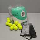 Automatic Dog Ball Launcher, Dog Ball Thrower with 15 Mini Tennis Balls Sizing 2 Inch and Mesh Bag, Interactive Dog Toys Tennis Ball Launcher for Small Dogs with 3 Distance Settings (Green)
