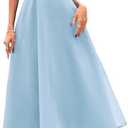 PRETTYGARDEN Womens Summer Dresses 2025 Spaghetti Strap Sleeveless Smocked Flowy Midi Wedding Guest Dress with Pockets(Light Blue, Large)