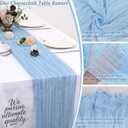 10 Pack Light Blue Cheesecloth Table Runner 17x108 Inch Semi Sheer Boho Rustic Gauze Cheese Cloth Table Runners for Wedding Party Birthday Baby Shower Home Décor