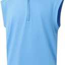 M MAELREG Golf Vests For Men Dry Fit Lightweight Moisture Wicking Performance Sports Breathable Golf 1/4 Zip Pullover Men, XL, Sky Blue