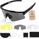 Tactical Eyewear Anti Fog, ANSI Z87.1 Sports Glasses with 3 Interchangeable Lens UV400 Protection Airsoft Goggle