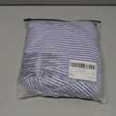 Women's Striped Bow Tie Shirt Elegant Wrap Button Front Long Sleeve Business Casual Blouse Blue and White Small