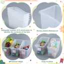 Suzile 12 Pcs Book Bins with Labels Linking Storage Bins Folder Magazine File Holder Interlocking Plastic Book Organizer Container for Office Classroom Home (Clear)