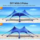 Osoeri Beach Tent, 20 x 13ft Camping Sun Shelter UPF50+ with 8 Sandbags, Sand Shovels, Ground Pegs & Stability Poles, Shade Canopy for Trips, Fishing, Backyard Fun or Picnics, Blue