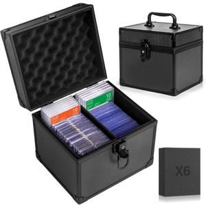 Graded Card Storage Box, Top Loaders Case, Sports Trading Box, Slab PSA MTG CSG BGS SGC Magnetic Holder, Waterproof Carrying Case, Collector Storage Boxes (Medium)