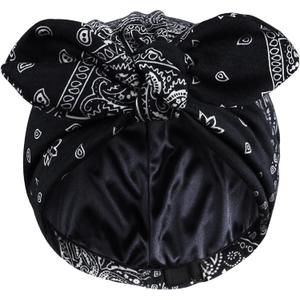 Ababalaya Satin Lined Beanies for Women Chemo Headwear Silky Lined Cotton Sleeping Cap