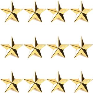 Gold Point Star Lapel Pins, Enamel Pin Set (1 In, 12 Pack)