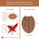 Elongated Toilet Seat Molded Wood Toilet Seat with Zinc Alloy Hinges, Easy to Install also Easy to Clean, Anti-pinch Wooden Toilet Seat by Angol Shiold (Elongated, Natural)