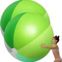 Ceenna 2 Pcs 60 Inch Giant Beach Ball Large Inflatable Pool Toy Balls Summer Swimming Toys Parties PVC Jumbo for Adults Summer Beach Pool Party Favor(Green,Fresh)
