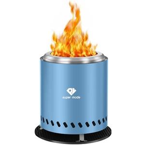 PY SUPER MODE Tabletop Fire Pit with Stand 10.2 x 8.7 in, Smokeless Firepit Camping Outdoor Table Top Firepit for Urban & Suburbs with Portable Travel Bag, Fueled by Pellets or Wood, Stainless Steel