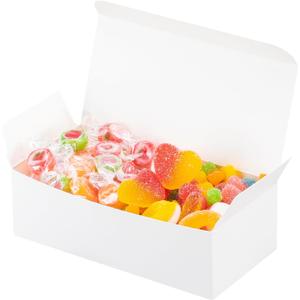 UnicoPak 20 Pack White Small Gift Boxes, 1/2 Lb. Candy Boxes, Food-grade Material, Ideal for Food or Gift Packaging, Gifting Jewelry or Trinkets, Storage Small Items, 5 1/2 x 2 3/4 x 1 3/4"