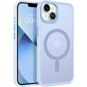 BENTOBEN Magnetic for iPhone 13 Case & iPhone 14 Case [Compatible with Magsafe] Translucent Matte Phone Case iPhone 13/14 Slim Thin Shockproof Women Men Protective Cover, Light Blue