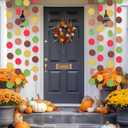 Syhood 10 Pcs Thanksgiving Party Decorations Orange Fall Paper Dot Circle Garlands 130 Feet Glitter Streamers Hanging Banner Decor