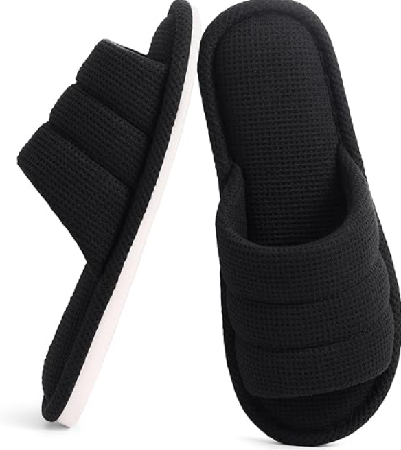shevalues Summer House Slippers for Women Men Breathable Waffle Indoor Slippers Slip-on Open Toe Home Shoes, One Size