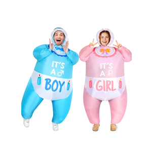 2 Pcs Inflatable Baby Costume for Adults Blow up Gender Reveal Baby Costume Suit for shower party Halloween Cosplay(Cute)