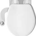 Cassel Bidet Bundle, Slow-Close Never Loosen Toilet Seat with Perfect Fit, Fresh Water Spray, Non-Electric, Easy to Install Bidet, ROUND, White