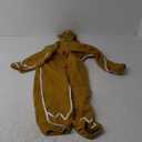Geyoga Gingerbread Man Costume for Kids Home Clothing Christmas Gingerbread Outfit Bodysuit Hooded Unisex (7-9 Years, Classic)