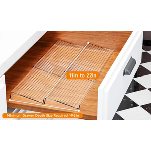 Yieach 3 Pack Adjustable In Drawer Spice Organizer - Expandable From 11'' to 22'' - Acrylic Drawer Seasoning Organizer,Clear Spice Organization Tray for Cabinet Drawers Condiment,Nail Polish and Jar