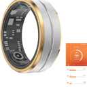 Fitness Tracker Smart Ring,Step Counter,Heart Rate Blood Oxygen Sleep Tracker Health Ring, 6ATM Waterproof Long Battery Life Smart Rings Compatible with iOS & Android Silver US8-3