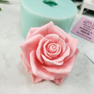 GreatMold 3D Blossom Rose Soap Mold Candle Mould Epoxy Resin Flower Crafts Silicone Molds Beautiful Rose Flower Wax Melt Cake Decoration Art Crafts Moulds (fully blossom)
