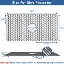 AWOKE Large Silicone Sink Protectors for Kitchen Sink, 30" x 16" Center Drain Hole, Sink Mat for Bottom of Farmhouse Kitchen Stainless Steel Sinks, Raised Feet/Heat Resistant/Non-slip (Gray)