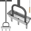 Dolibest Lawn Coring Aerator, Manual Grass Aerating Tool with Stainless Steel Soil Core Storage Tray, 3 Stainless Steel Corer Plug Aerator Tool, Garden Tool & Clean Hand Tool, Improve Lawn Health