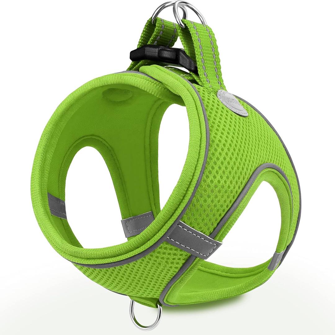 Joytale Small Dog Harness, Breathable Mesh Step-in Vest, Reflective Soft Padded Harnesses Small Sized Dog for Walking, Green, S (S--Chest: 15-16.5'')