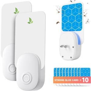 2024 Upgraded 3 in 1 Flying Insect Trap with 3 Light Modes, Fruit Fly Traps for Indoors with 10 Glue Boards, Gnat Traps for House Indoor Potted Plants Trapping Fungus Gnats and Other Flying Insects