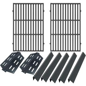 Grill Parts for Weber Genesis Parts Replacement, for Weber Genesis 300 SER (w/ Front Control Knobs), for Weber Flavorizer Bars 7620 7621 62783, Grill Grate 7528 7524 & Heat Deflector 7622 65505 62756 (19.5" Cast Iron Grates Kit (without 4 burners))