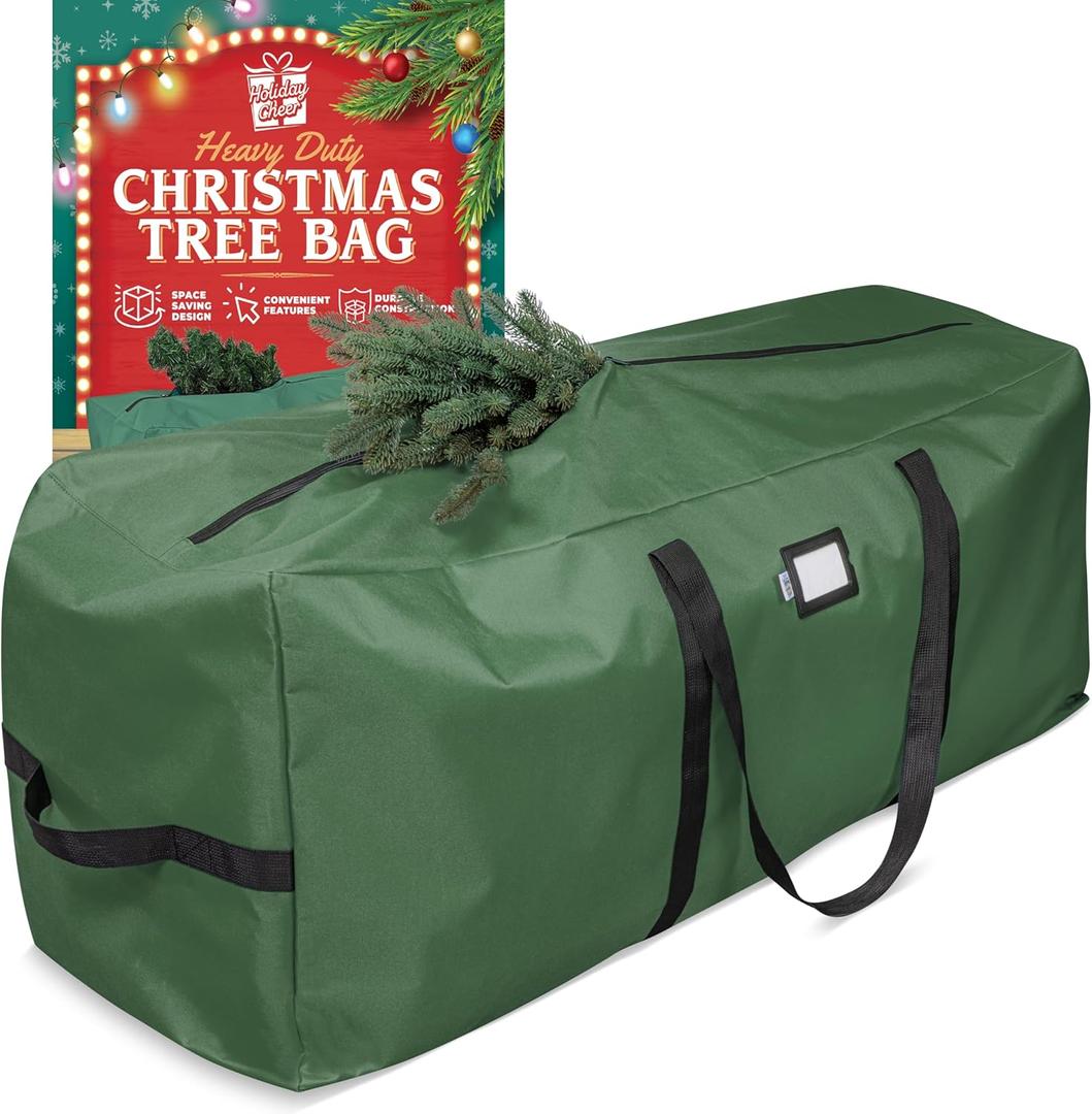 Holiday Cheer Christmas Storage Bag Heavy Duty Fits Up to 9ft Tall Artificial Tree, Waterproof with Durable Handles & Zipper Xmas Tree Storage Bag (Green)