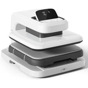 HTVRONT Auto Heat Press 2 - Heat Press Machine for T Shirts with Adjustable Pressure & Higher Heating Height, Heats Up Fast and Evenly Heat Press 15x15 for HTV, Sublimation, Heat Transfer Projects (Daisy White)