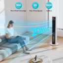 Evaporative Air Cooler - Swamp Cooler with 3L Water Tank, 3 Modes & 3 Speeds, Remote Control, 12H Timer, 50 Oscillating Portable Bladeless Cooling Tower Fan For Room Bedroom Office