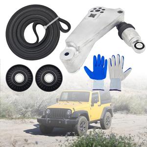 4627038AA Drive Belt Kit with Belt Tensioner & Idler Pulleys | Compatible with Jeep Wrangler JK 3.6L 2012-20184627038AA-KIT